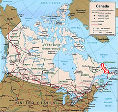Canada's Map - Click to see more on where we are located.